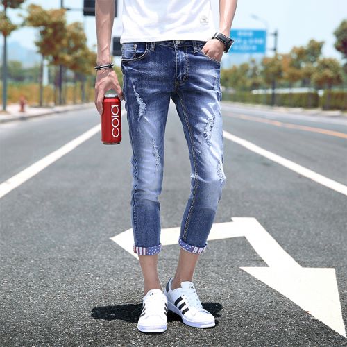 Jeans pour adolescent pieds Slim JEANS en coton bio écologique été - Ref 1461430
