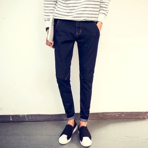 Jeans pour adolescent pieds Slim Coton, fibres de viscose polyuréthane élastique fibre spandex automne - Ref 1461439