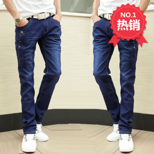 Jeans pour adolescent pieds Slim en coton automne - Ref 1461442