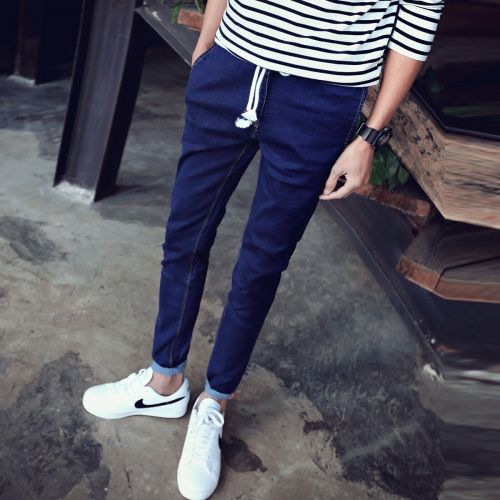 Jeans pour adolescent pieds Slim HIIM HUUM en coton printemps - Ref 1461475