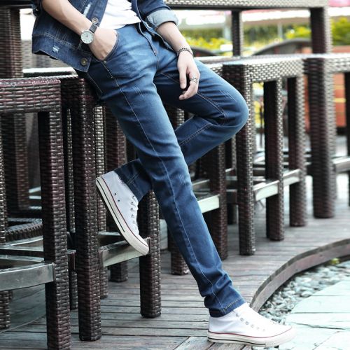 Jeans pour adolescent pieds Slim en coton Quatre saisons - Ref 1461481
