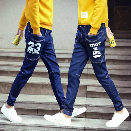 Jeans pour adolescent pieds Slim A6A7 en coton Quatre saisons - Ref 1461488