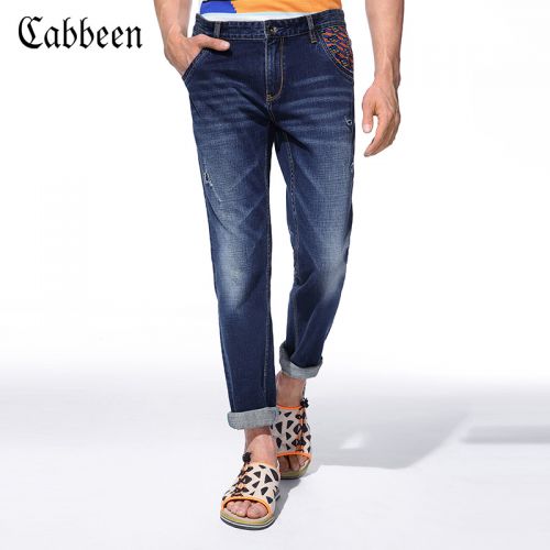 Jeans pour jeunesse pieds Slim CABBEEN en coton été - Ref 1461537