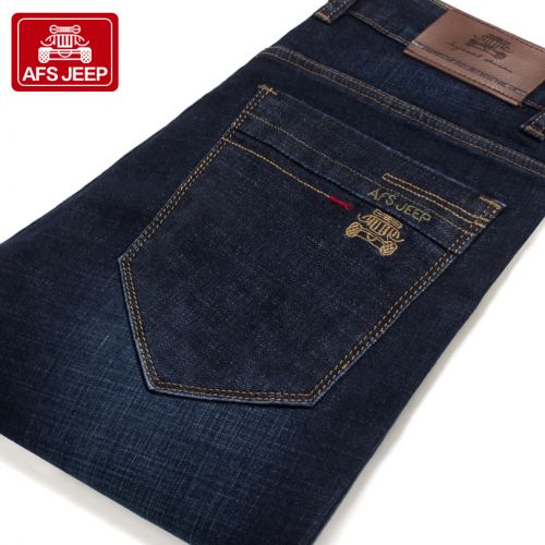 Jeans pour jeunesse coupe droite AFS JEEP en coton été - Ref 1461544