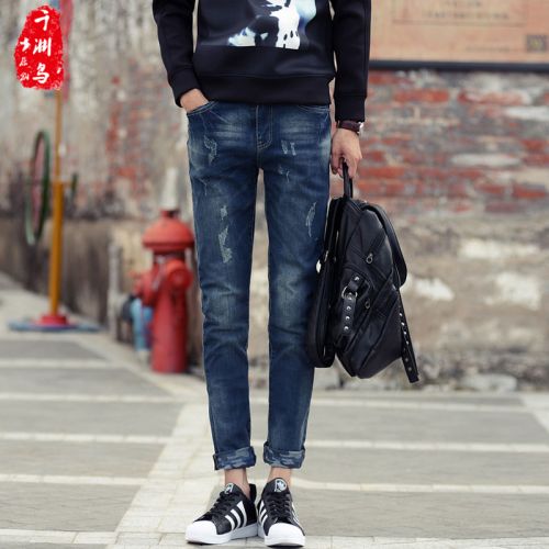 Jeans pour jeunesse pieds Slim en coton Quatre saisons - Ref 1461570