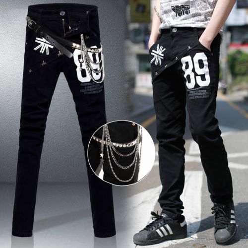 Jeans pour adolescent pieds Slim en coton Quatre saisons - Ref 1461581