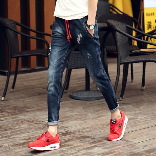 Jeans pour adolescent pieds Slim en coton printemps - Ref 1461592