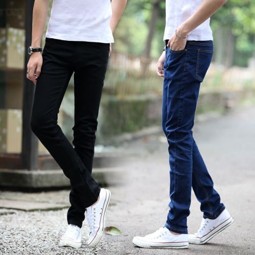 Jeans pour adolescent pieds Slim en coton printemps - Ref 1461623