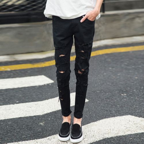 Jeans pour jeunesse pieds Slim en coton été - Ref 1461637