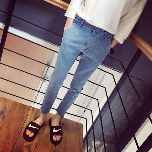 Jeans pour adolescent pieds Slim en coton été - Ref 1461642