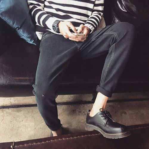 Jeans pour adolescent pieds Slim en coton Quatre saisons - Ref 1461650