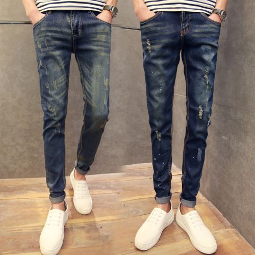 Jeans pour adolescent pieds Slim en coton Quatre saisons - Ref 1461654