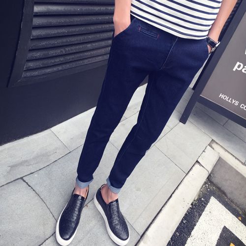 Jeans pour adolescent pieds Slim en coton été - Ref 1461666