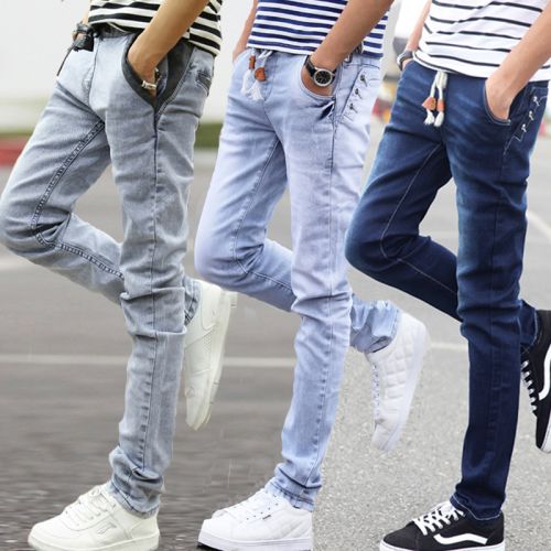 Jeans pour adolescent pieds Slim JEANS en coton Quatre saisons - Ref 1461671
