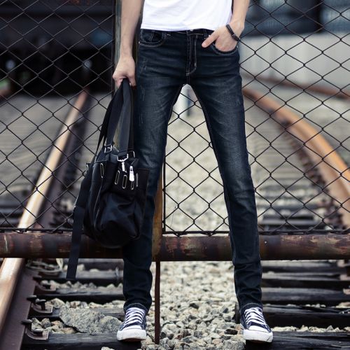 Jeans pour jeunesse pieds Slim en coton printemps - Ref 1461681