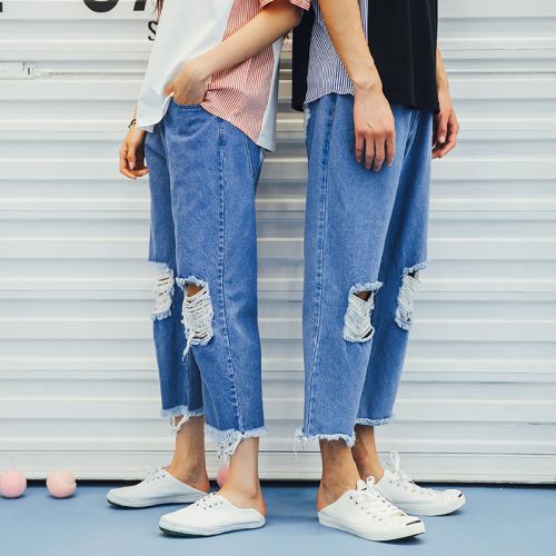 Jeans pour jeunesse droite coton été - Ref 1461682
