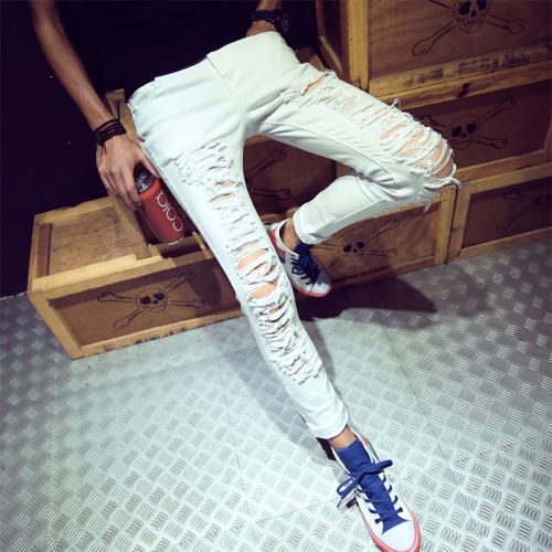 Jeans pour jeunesse pieds Slim en coton - Ref 1461696