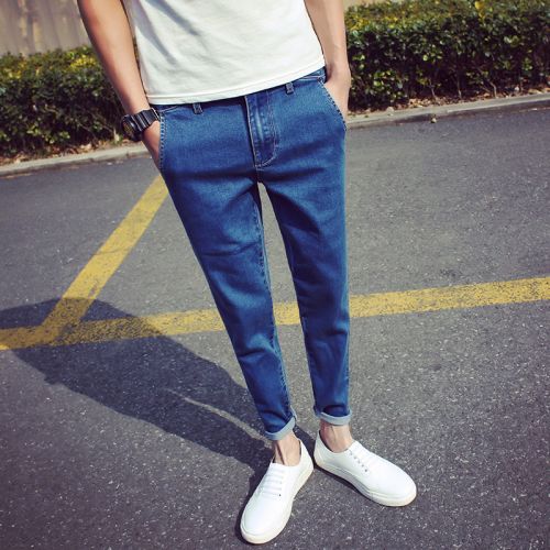 Jeans pour adolescent pieds Slim en coton été - Ref 1461703