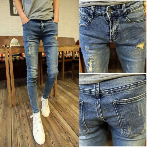 Jeans pour jeunesse pieds Slim en coton automne - Ref 1461707