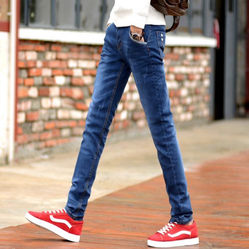 Jeans pour adolescent pieds Slim en coton Quatre saisons - Ref 1461721