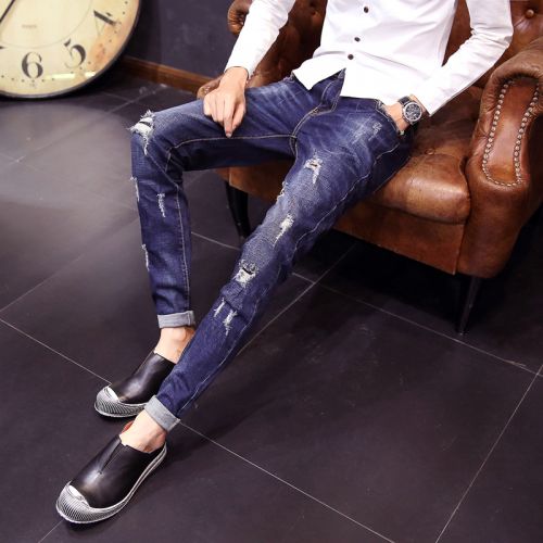 Jeans pour adolescent pieds Slim LEOPARDBBOO Coton fibre élastique de polyuréthane spandex automne - Ref 1461733