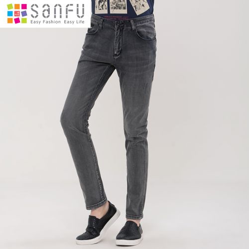 Jeans pour jeunesse pieds Slim en coton printemps - Ref 1461734