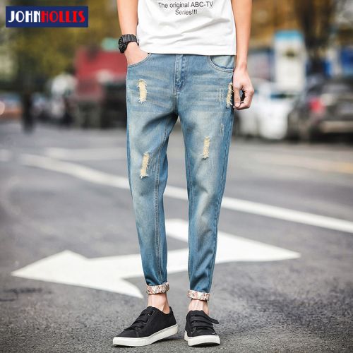 Jeans pour jeunesse pieds Slim JOHNHOLLIS en coton été - Ref 1461738