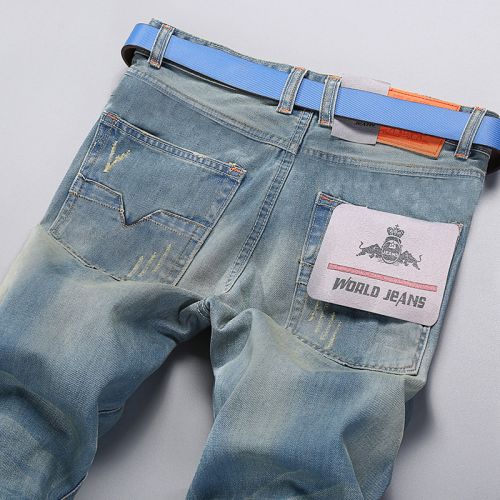 Jeans pour jeunesse coupe droite USIGSX de coton, fibres polyester Quatre saisons - Ref 1461782