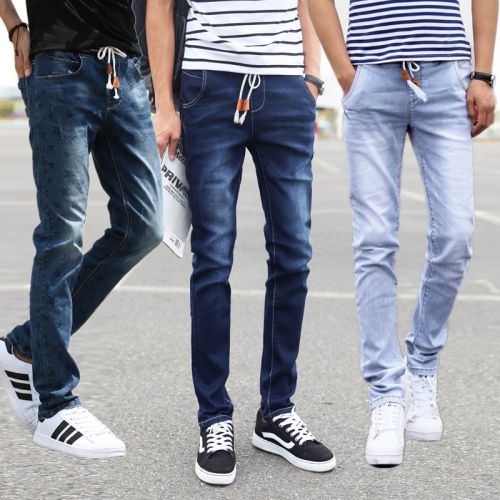 Jeans pour adolescent pieds Slim en coton été - Ref 1461811