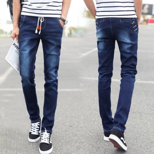 Jeans pour adolescent pieds Slim en coton été - Ref 1461813