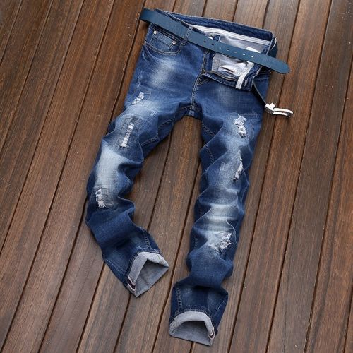 Jeans pour adolescent pieds Slim en coton Quatre saisons - Ref 1461821