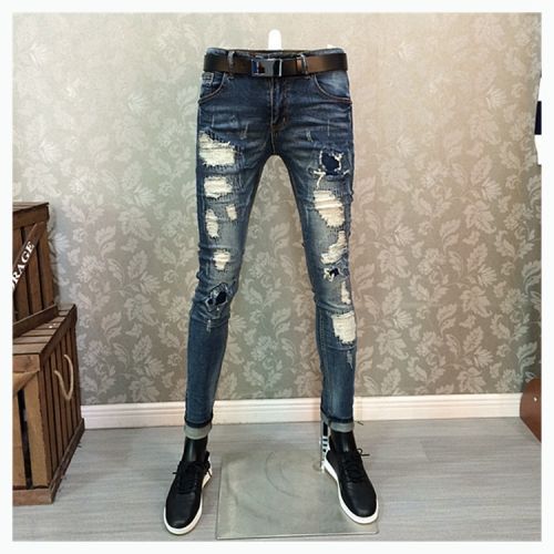 Jeans pour jeunesse pieds Slim en coton Quatre saisons - Ref 1461835