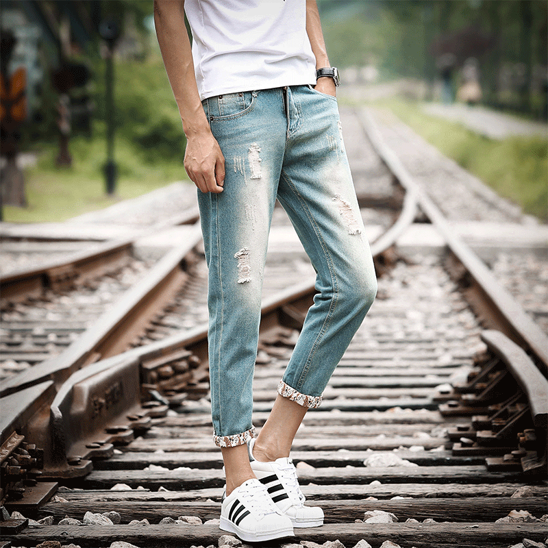 Jeans pour adolescent pieds Slim été - Ref 1461844