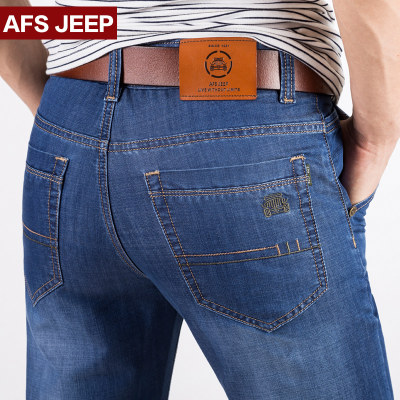 Jeans pour jeunesse coupe droite AFS JEEP en coton été - Ref 1461855