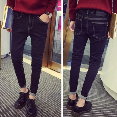 Jeans pour jeunesse pieds Slim en coton automne - Ref 1461876