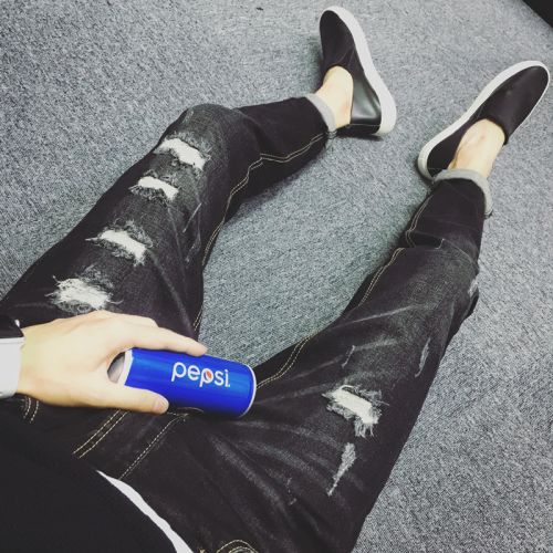 Jeans pour adolescent pieds Slim en coton Quatre saisons - Ref 1461881