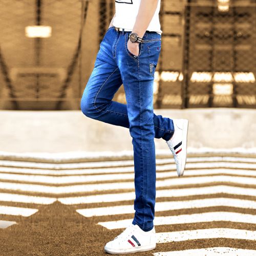 Jeans pour adolescent pieds Slim KEIDENLION en coton été - Ref 1461885