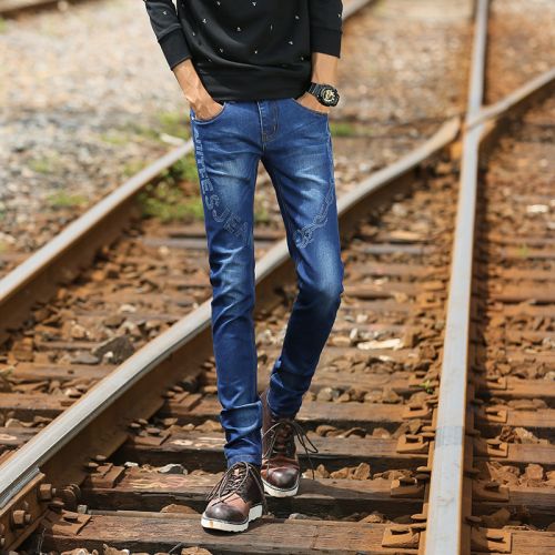 Jeans pour adolescent pieds Slim en coton été - Ref 1461902