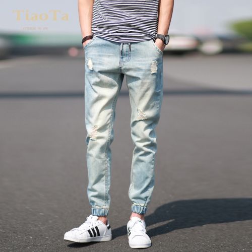 Jeans pour jeunesse pieds Slim TIAOTA en coton été - Ref 1461920