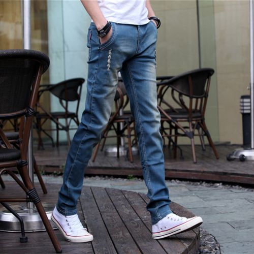 Jeans pour adolescent pieds Slim de coton, fibres polyester hiver - Ref 1461922