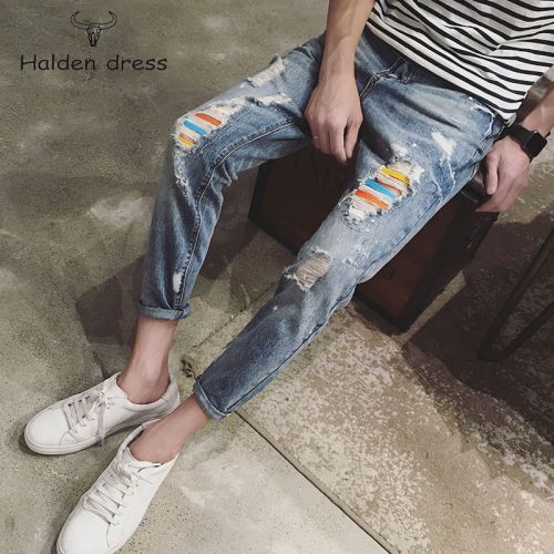 Jeans pour adolescent pieds Slim HALDEN été - Ref 1461935