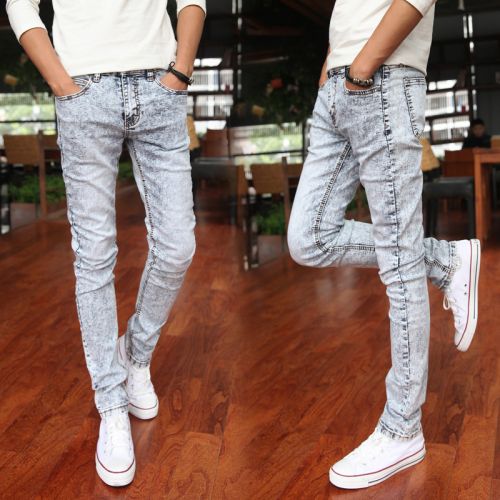 Jeans pour adolescent pieds Slim en coton Quatre saisons - Ref 1461962