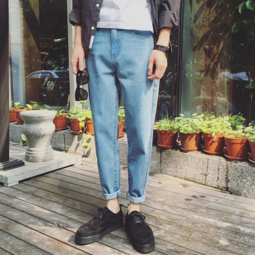 Jeans pour adolescent pantalon bas entrejambe Croix en coton Quatre saisons - Ref 1462025