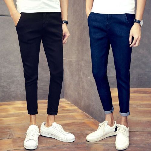 Jeans pour adolescent pieds Slim en coton été - Ref 1462055