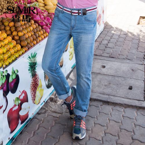 Jeans pour jeunesse coupe droite SEMIR en coton été - Ref 1462078