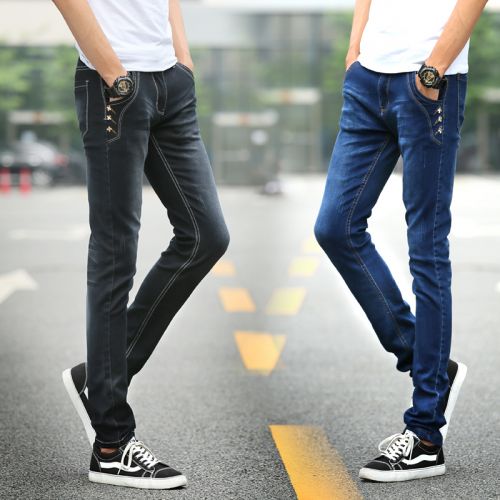 Jeans pour adolescent pieds Slim JEANS en coton automne - Ref 1462080