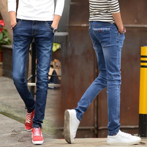 Jeans pour adolescent pieds Slim en coton Quatre saisons - Ref 1462090