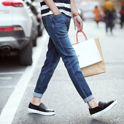 Jeans pour jeunesse coupe droite en coton printemps - Ref 1462103