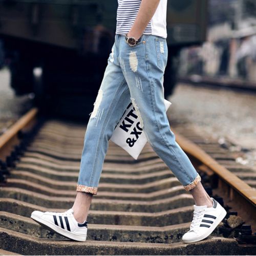 Jeans pour adolescent pieds Slim JEANS en coton printemps - Ref 1462126