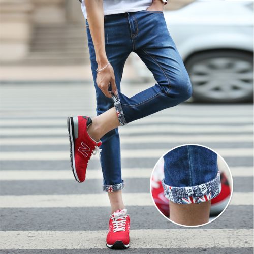 Jeans pour adolescent pieds Slim en coton printemps - Ref 1462174